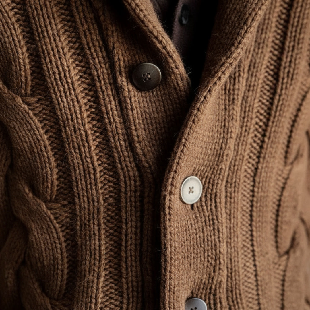 GIUSEPPE ADRIANO CABLE KNIT CARDIGAN