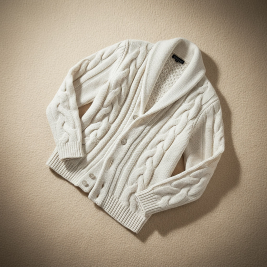 GIUSEPPE ADRIANO CABLE KNIT CARDIGAN