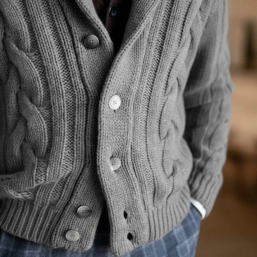 GIUSEPPE ADRIANO CABLE KNIT CARDIGAN